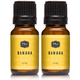 Dos frascos de aceite de banana.